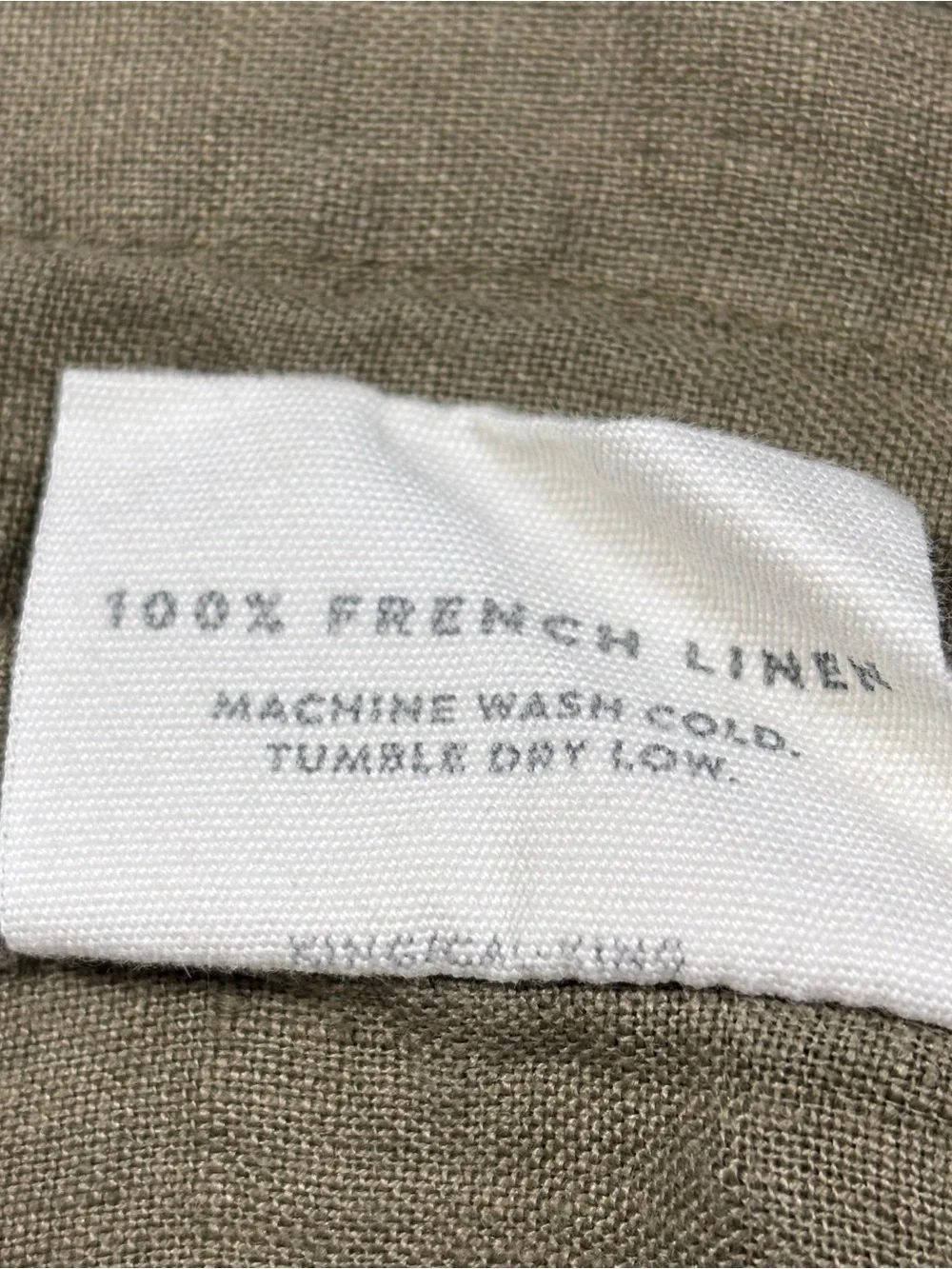 The Citizenry 100% French Linen Stonewashed Flat Olive Green Sheet King